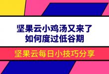 坚果云小鸡汤又来了：如何度过低谷期-坚果芸